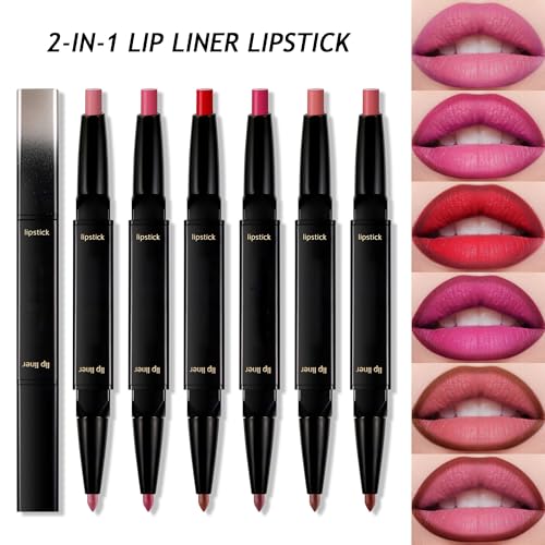 BEUKING Double-Ended 2-in-1 Matte Lipstick and Lip Liner Combo Shade 04