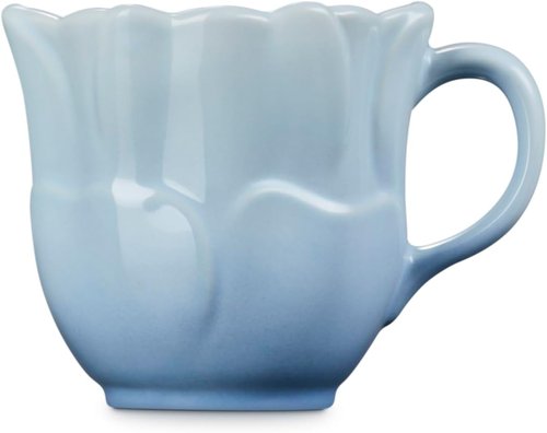 Le Creuset Stoneware Mug - 11 oz. Coastal Blue | Elegant Petal Design for Everyday Use