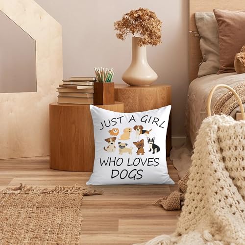 NATSUNO Dog Throw Pillow Cover - Soft Flannel Decorative Case 18x18 Inch