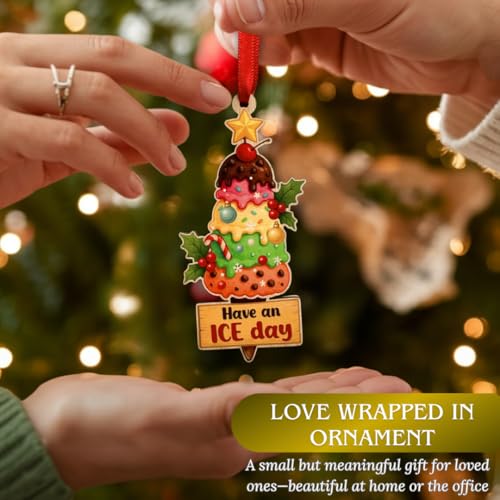 Ice Cream Ornament for Christmas Tree - Sweet Gift for Dessert Lovers