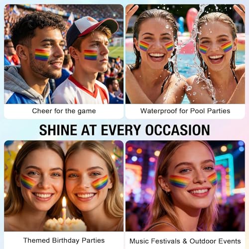 LANGFON Pride Rainbow Face Paint Crayons for Body and Festival Makeup