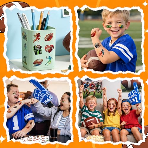 Football Temporary Tattoos for Kids - 108 Pcs Sports Party Favors