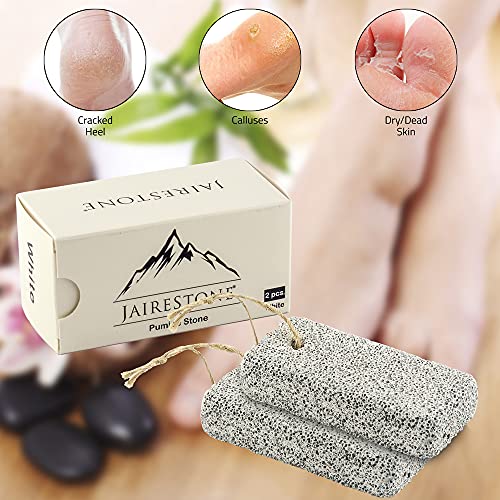 JAIRESTONE Pumice Stone Callus Remover & Foot Scrubber, Pack of 2 White