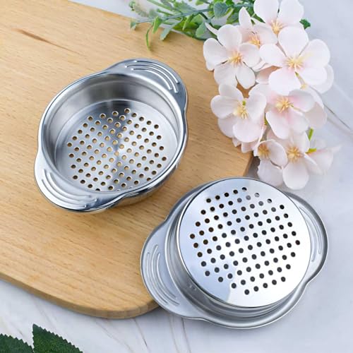 Stainless Steel Can Strainer Set - Food & Canned Goods Drainer for Tuna Beans Vegetables