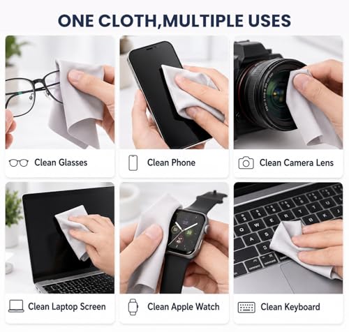 iKammo 2 Pack MacBook Pro 15/16 Screen & Keyboard Cleaning Cloths with Webcam Cover