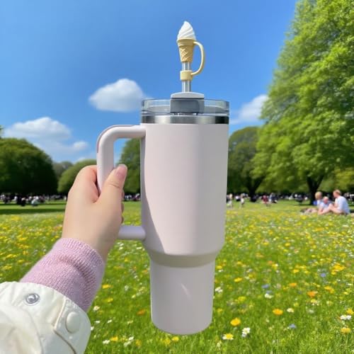 Ice Cream Silicone Straw Cover for Stanley Cup 10mm Straw Topper