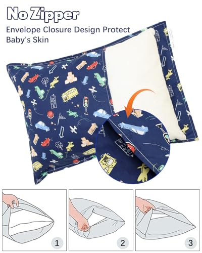 ALVABABY Toddler Pillowcases - Soft Cotton 2-Pack for 13"x18" & 12"x16" Pillows