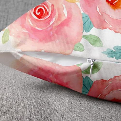 Emvency Floral Peony Velvet Throw Pillow Cover, 20x20 Inch Square Case