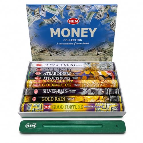 Assorted Money Incense Sticks Pack - 120 Sticks & Holder