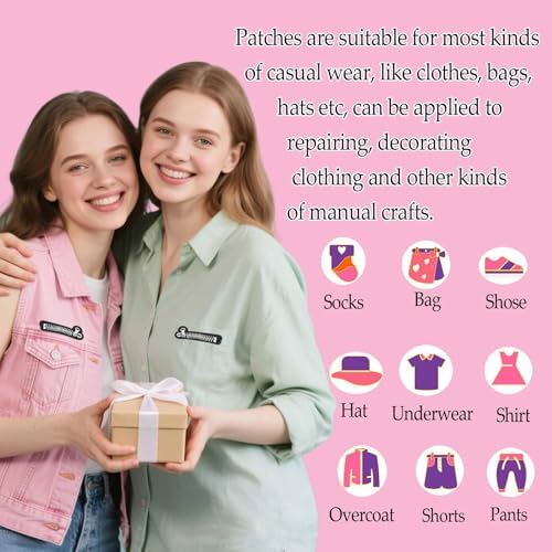 Funny Black Zipper Embroidered Iron-On Patch for Denim