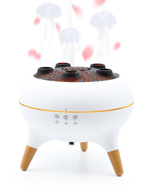 Jellyfish Diffuser Humidifier with Music Rhythm Mist, 250ml Cool Mist Ultrasonic Aromatherapy Humidifier with 7 LED Colors, Remote Control & Timer for Desk, Bedroom, Nursery