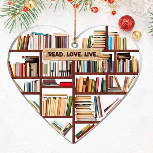 Heart Shaped Book Ornament - Christmas Decoration for Book Lovers