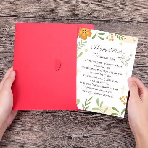 First Communion Gift Card for Boys and Girls - Christian Baptism Confirmation