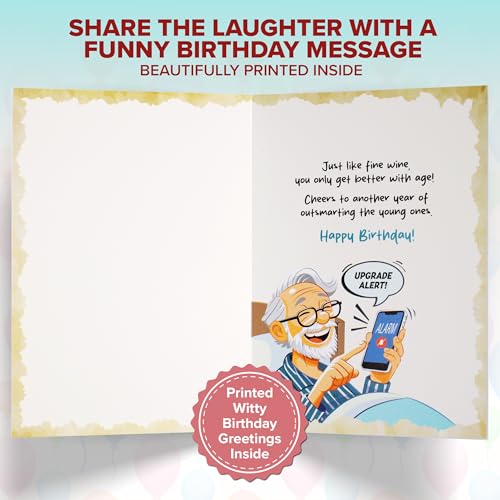 Handmade Humorous Birthday Card for Grandpa with Gold Foil Clock