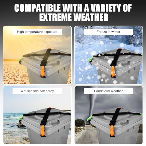 Adjustable Animal-Proof Trash Can Locks with Reflective Strips - 2 Pack