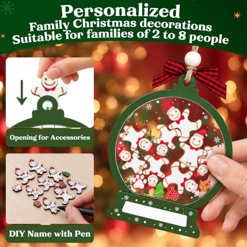 Personalized Family Name Gingerbread Christmas Ornament - Custom Holiday Decor