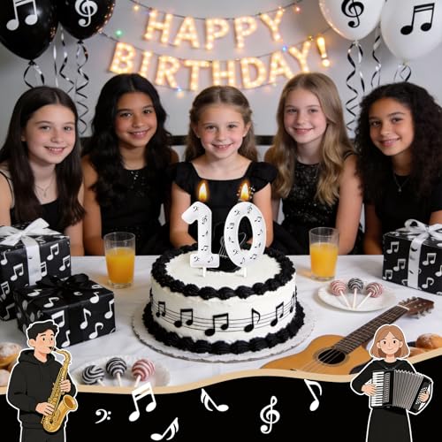 Music Birthday Candle - Number 0 Cake Topper for Parties