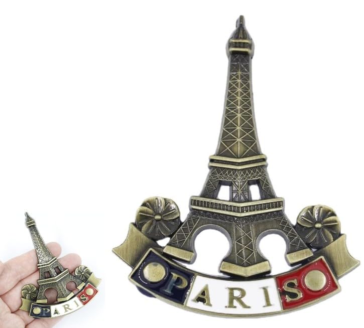 3D Metal Eiffel Tower Fridge Magnet - Paris Souvenir Decor