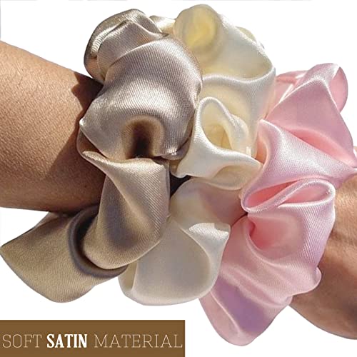 JOACHIO 12-Piece Satin Hair Scrunchies Soft Elastic Hair Ties Set