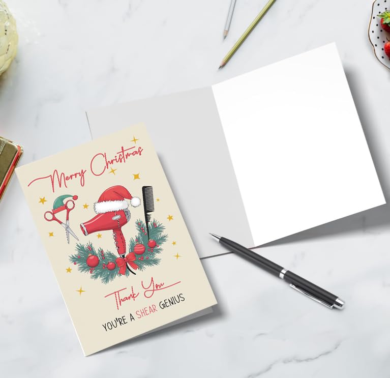 Cute Hair Stylist Christmas Card - Thank You Gift for Beauticians