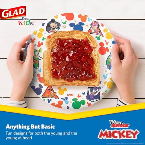 Glad Disney Mickey & Friends Paper Plates, 8.5 Inch, 80 Count (2-Pack)