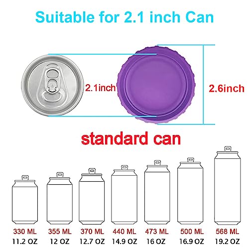 6 Pack Reusable Silicone Can Lids - BPA-Free Drink Covers
