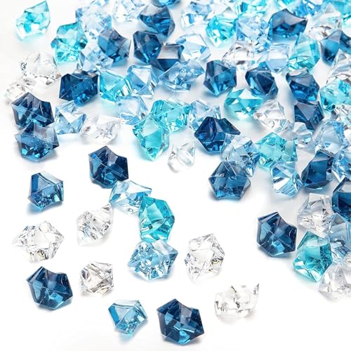 200 Pack Decorative Acrylic Crystal Gems - Mixed Blue Ice Rocks