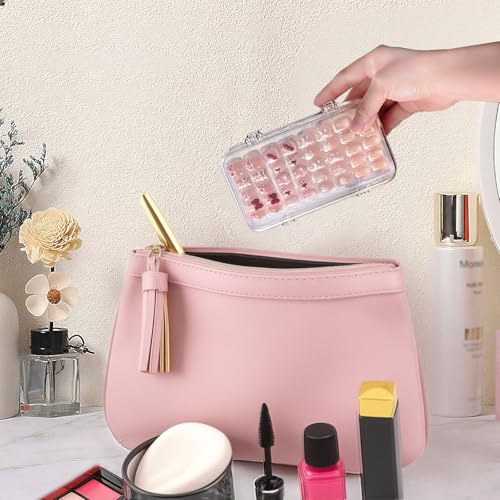 Fold Storage Box - Tri-Fold Press On Nail Organizer Case