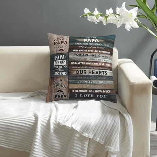 Papa Throw Pillow Cover 18x18 | Best Gifts from Grandkids