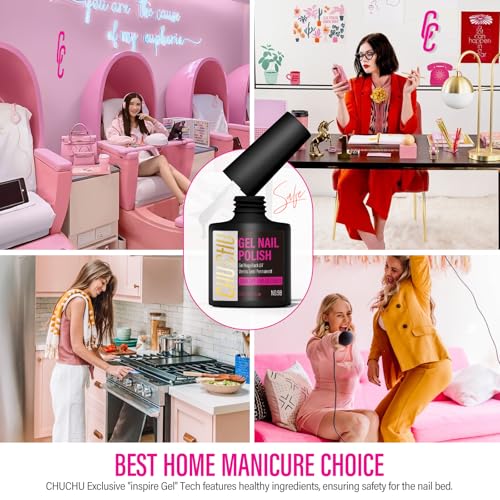 CHUCHU Glitter Pink and Moonlit White UV Gel Nail Polish Duo 8ml