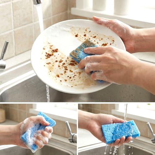 20-Pack Compressed Cellulose Sponges - Eco-Friendly Kitchen Cleaning
