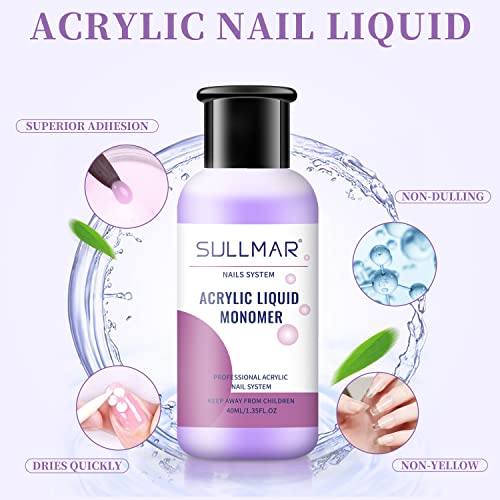 SULLMAR Acrylic Nail Liquid Monomer 40ml Non-Yellowing