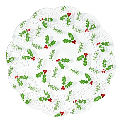 Christmas Paper Doilies 10 Inch - White Lace Holiday Table Decor