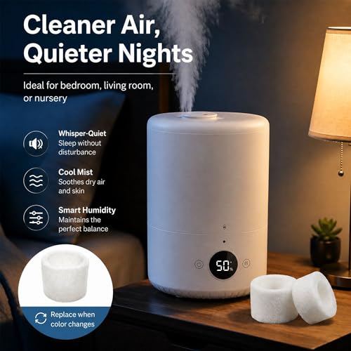 50-Pack Replacement Humidifier Filters for Levoit Models