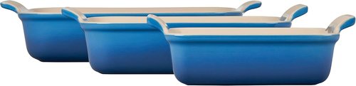 Le Creuset Stoneware Heritage Set - 3 Rectangular Baking Dishes in Marseille Color