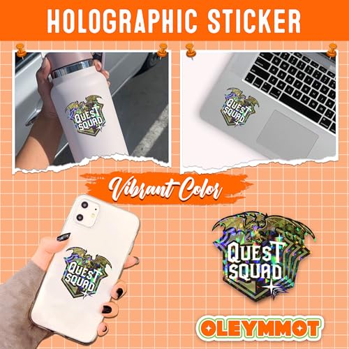 3-Pack Holographic Dragon Stickers - Waterproof Vinyl for Laptops & Water Bottles