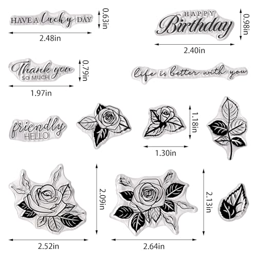 Valentine's Day Rose Clear Stamps for Card Making & DIY Crafts