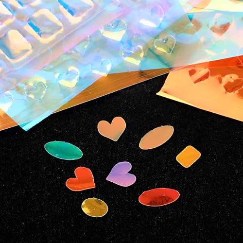 Aurora Nail Foil Laser Stickers 11 Sheets Stained Glass Nail Wraps