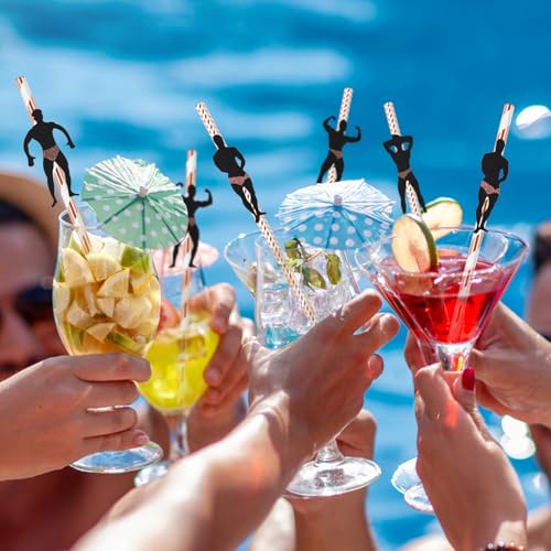 36 Pcs Bachelorette Party Straws - Funny Male Dancer Designs