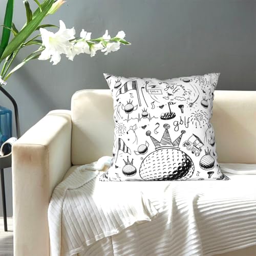 Golf Ball Throw Pillow Cover 18x18 Inch - Sports Decor for Home