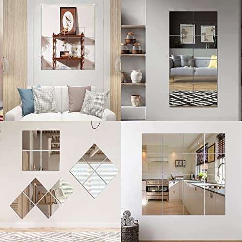 4x6 Acrylic Mirror Tiles - 10 Pack Self-Adhesive Wall Decor