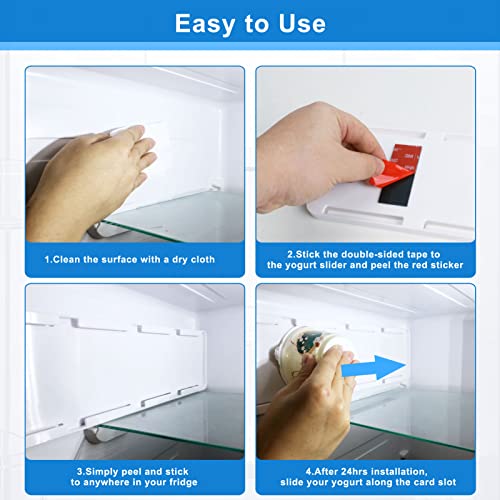 Semcide Sliding Yogurt Organizer for Fridge - 4 Cup Holder, 1 Pack