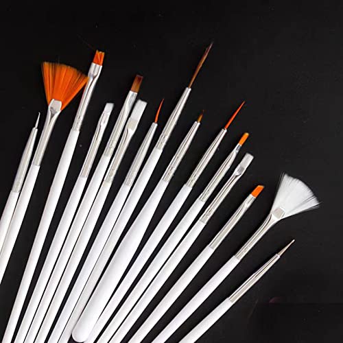 Lifextol 20-Piece Nail Art Brush and Dotting Pen Set for Gel Drawing