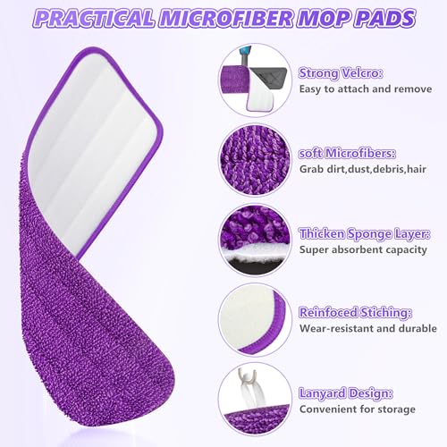 BPAWA Reusable Microfiber Replacement Mop Pads for 15" Mops