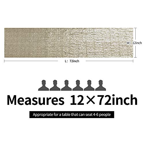 12x72 Inch Sequin Table Runner Champagne Glitter Party Wedding Decor 2PCS