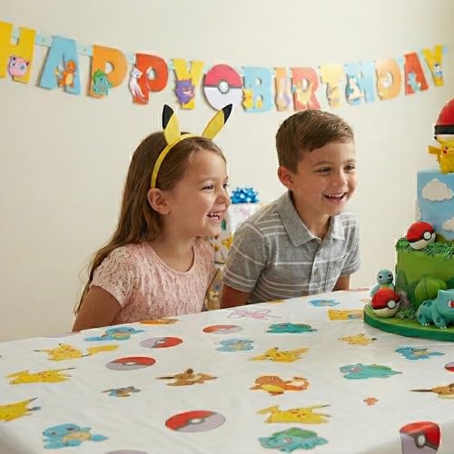 Pokemon Birthday Decorations Kit - Banner & Table Cloth