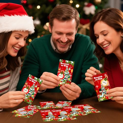 Christmas Scratch Off Cards 40-Pack - Holiday Party Games for Adults and Kids