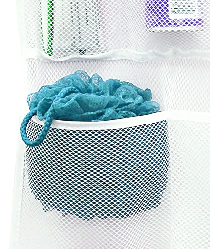 Hanging Shower Caddy Organizer - 2 Pack, 14" x 30", White
