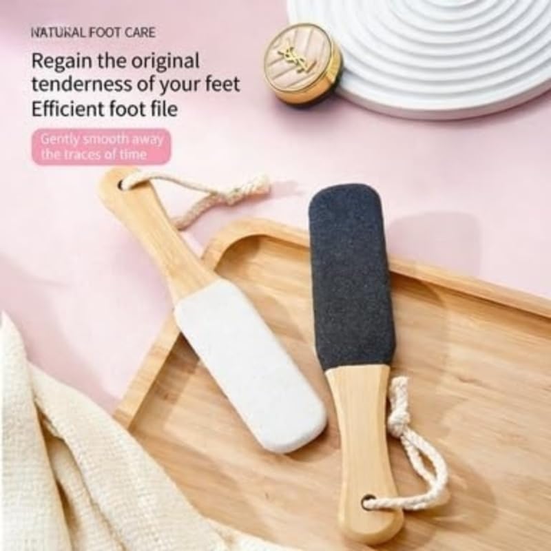 Wooden Foot File and Pumice Stone Callus Remover for Cracked Heels