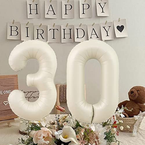 40 Inch Cream White Number 13 Foil Balloon for Birthday Party